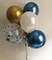 50Pieces Latex Balloons White Gold Blue confetti for Birthday Wedding Engagement Graduation Anniversary Party Decorations and Supplies